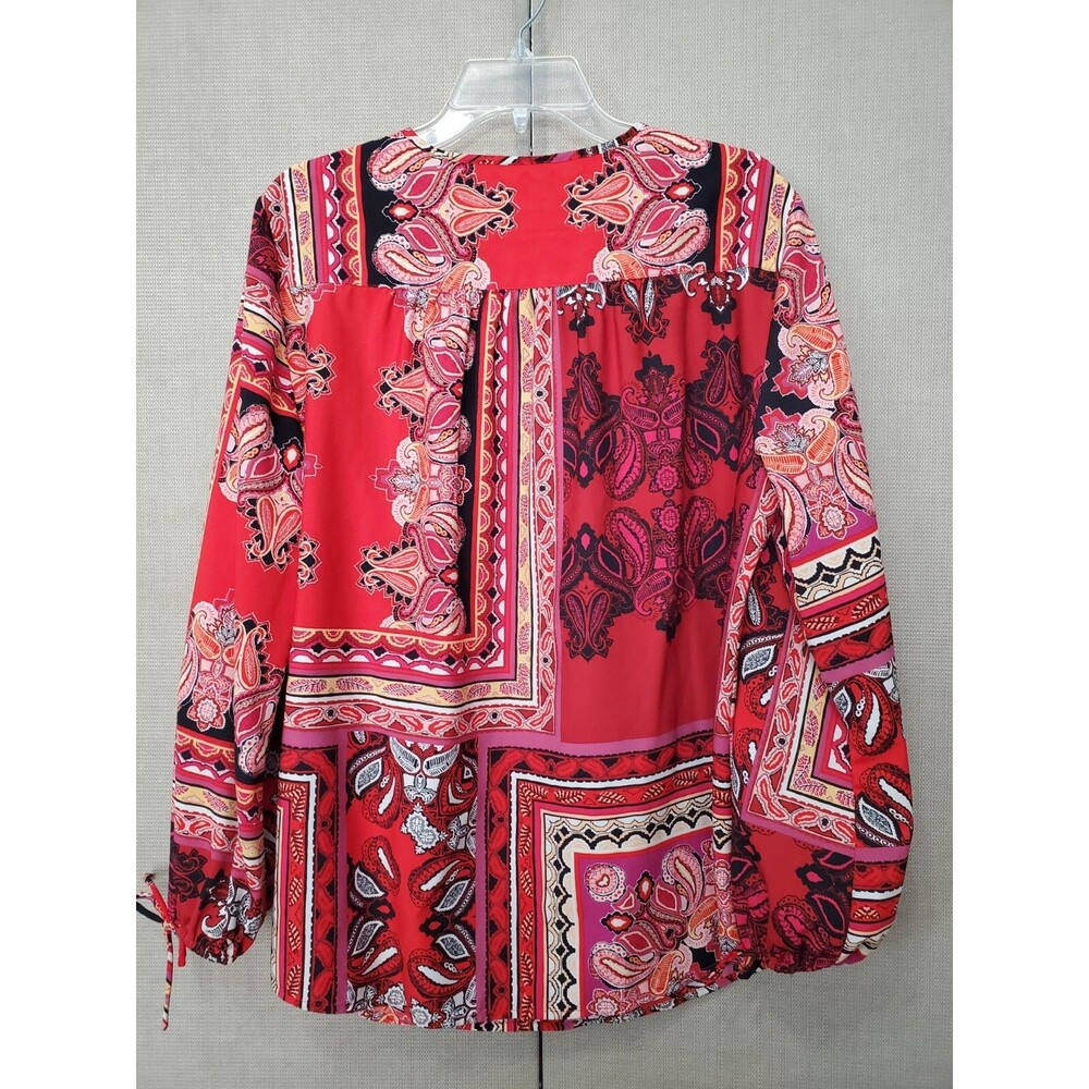 Chicos Patchwork Paisley Long Sleeve Split Neck B… - image 7